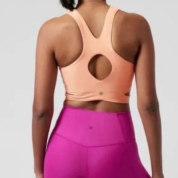 Athleta Conscious Crop Cutout Tank Top Multiple Sizes Bright Peach Color - Picture 2 of 9